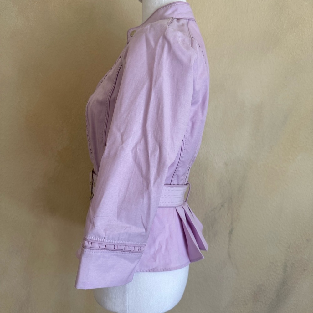 NWT White House Black Market Elegant Lavender Belted Jacket - Picture 3 of 16